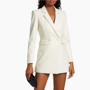 NWT-Alice + Olivia White Faux Leather Blazer Romper size 12